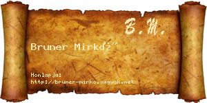 Bruner Mirkó névjegykártya